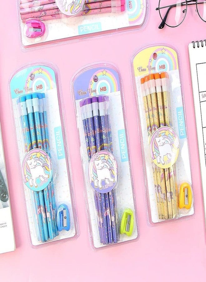 KARIC Unicorn Stationery HB Pencil Set (for Sketching, Writing, for Kids, School Student, Office, Return Gifts with Free Eraser and Sharpener (1 Pack only - Set of 12 Pencils) - Image 5